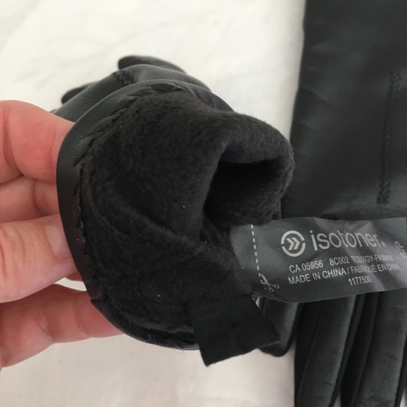 Isotoner black leather gloves - Picture 5 of 8